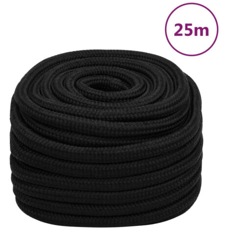 vidaXL Corde de travail Noir 25 mm 25 m Polyester