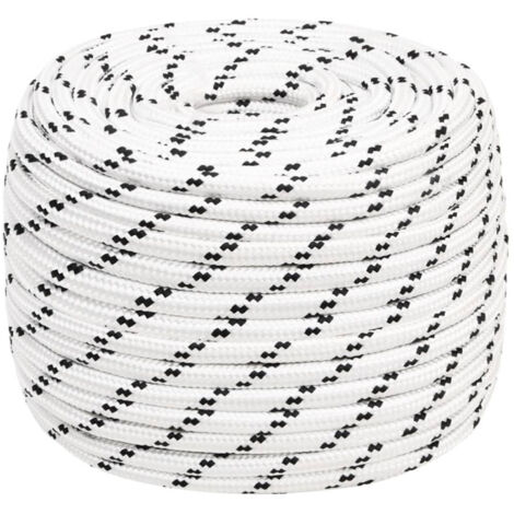 vidaXL Corde de bateau tressé Blanc 12 mmx100 m Polyester (1/5)
