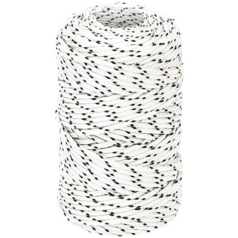 vidaXL Corde de bateau tressé Blanc 2 mmx500 m Polyester