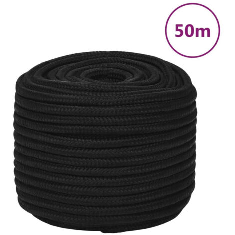 vidaXL Corde de travail Noir 14 mm 50 m Polyester