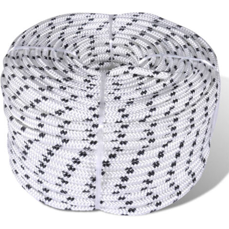 vidaXL Braided Boat Rope Polyester 6 mm 500 m White