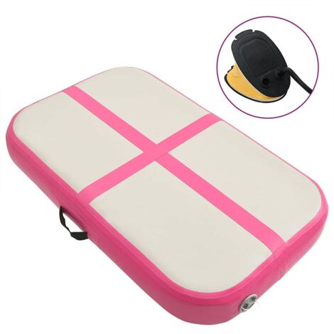 vidaXL Inflatable Gymnastics Mat with Pump 60x100x15 cm PVC Pink