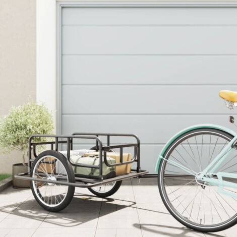 vidaXL Bike Trailer 130x73x48,5 cm Steel Black (1/5)