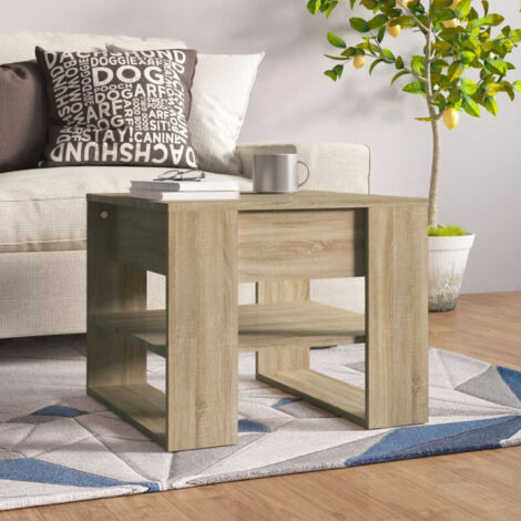 Table basse chêne sonoma 55,5x55x45 cm bois d ingénierie (1/5)