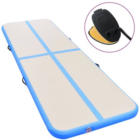 vidaXL Tapis gonflable de gymnastique avec pompe 400x100x10cm PVC Bleu