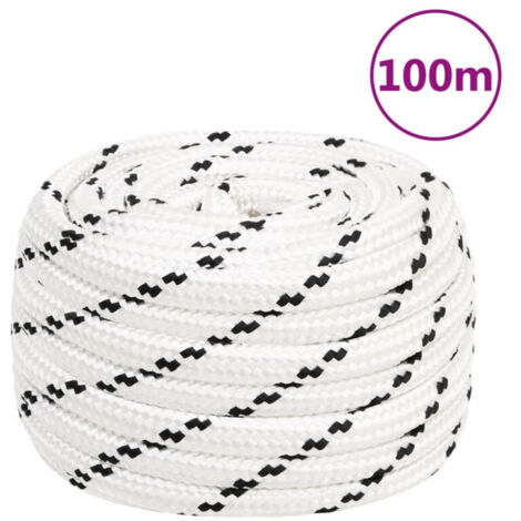 vidaXL Corde de travail Blanc 18 mm 100 m Polyester