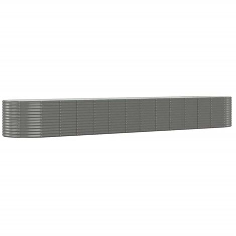 vidaXL Lit surélevé de jardin Gris 554x100x68cm Acier enduit de poudre