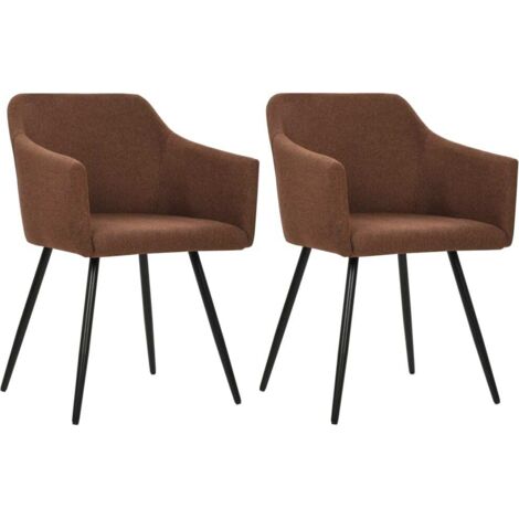 vidaXL Chaises à manger lot de 2 marron tissu (1/5)