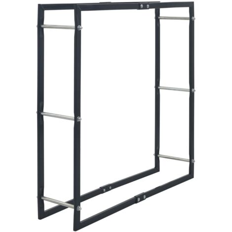 vidaXL Portant de bois de chauffage Noir 100x25x100 cm Acier