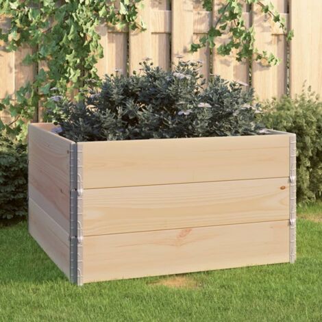 vidaXL Jardinières surélevées 3 pcs 100x100 cm Bois de pin solide (1/5)