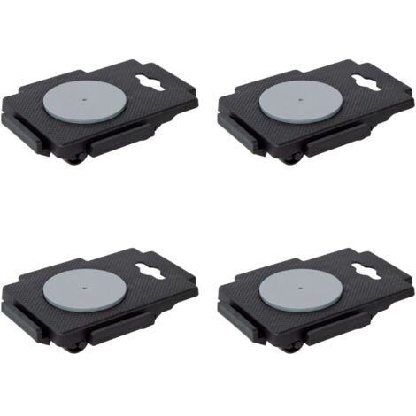 vidaXL Chariots de déménagement à 8 roues 4 pcs noir PP 150 kg (1/5)