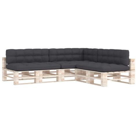 Coussins de canapé palette lot de 7 Anthracite vidaXL (1/5)