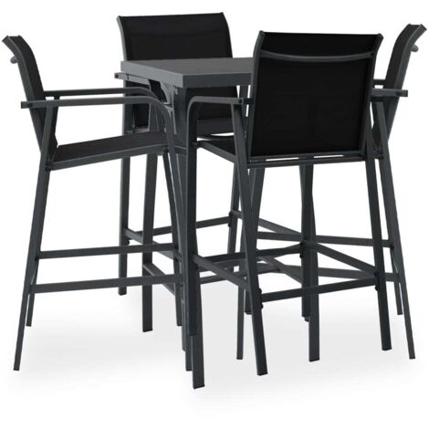 vidaXL Ensemble de bar de jardin 5 pcs Noir (1/5)