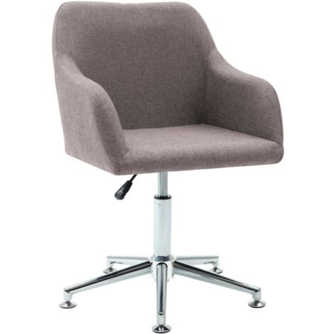 Chaise pivotante de bureau Taupe Tissu vidaXL (1/5)
