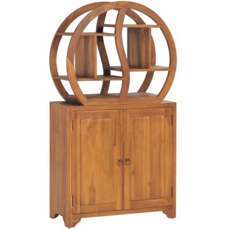 Armoire avec étagère Yin Yang 70x30x130 cm Bois de teck massif vidaXL (1/5)