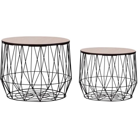 vidaXL Tables basses 2 pcs noir (1/5)