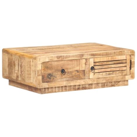 vidaXL Table basse 90x60x29 cm Bois de manguier brut (1/5)
