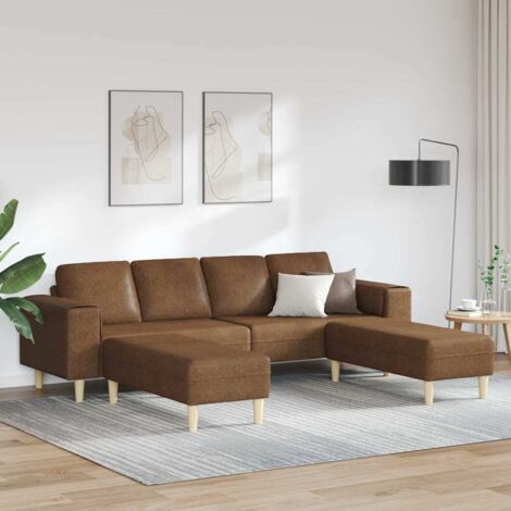 Ensemble de Canapés Marron Cuir suédé faux vidaXL (1/5)