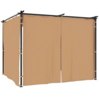 Tonnelle avec rideaux 3x3 m Taupe Acier vidaXL