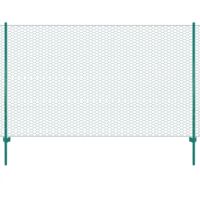 vidaXL Clôture en grillage métallique avec poteaux Acier 25x2 m Vert
