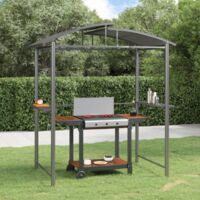 Vidaxl – Gazebo BBQ avec étagères latérales en acier – Dimensions 210x114x230cm – Toit isolant et résistant à la pluie – Excellente ventilation