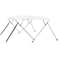 Bimini di Prua con Tendalino a 4 Archi Bianco 243x210x117 cm