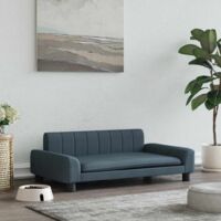 Vidaxl – Lit pour chien gris foncé 90x53x30 cm – Tissu 100% polyester – Cadre en bois de pin massif – Confort mousse épaisse
