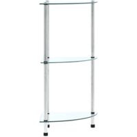 vidaXL Étagère 3 niveaux Transparent 30x30x67 cm Verre trempé