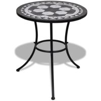 Vidaxl – Table bistro mosaïque 60 cm – Cadre fer enduit – Plateau céramique facile à nettoyer – Pour balcon et jardin