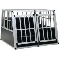 Vidaxl – Caisse de transport pour chien et chat – Aluminium et MDF – Dimensions 94x88x69 cm – 2 portes pour accès facile – Légère et facile à transporter