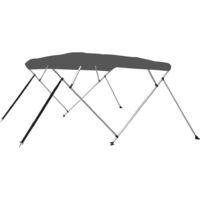 Vidaxl – Auvent bimini 4 arceaux 243x180x137 cm – 100% polyester résistant aux UV et à l'eau – Cadre aluminium anodisé – Crochets inox 316