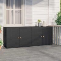 Vidaxl – Armoire de jardin en résine tressée noire 198x55,5x80 cm – Cadre en acier thermolaqué – Résistante à l'eau et facile à nettoyer