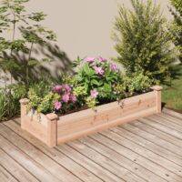 Vidaxl – Lit surélevé en bois massif sapin 120x45x25 cm – Doublure tissu non tissé – Fond ouvert pour drainage – Pour cultures variées