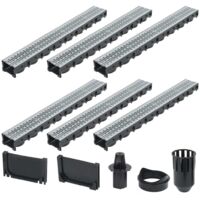 Vidaxl – Caniveau de voirie 6 pcs en acier galvanisé – Longueur 6 m – Système de verrouillage unique – Pour drainage efficace des allées