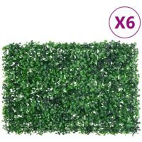 vidaXL Clôture à feuilles d’arbustes artificiels 6 pcs vert 40x60 cm