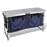 Vidaxl – Placard de camping pliant en aluminium – Structure légère et robuste – 2 compartiments de stockage – Capacité de charge 30-50 kg