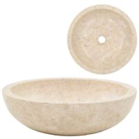Vidaxl – Vasque à poser en marbre crème 40 x 12 cm – Finition lisse – Élégante et robuste – Pour salle de bain moderne