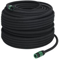 vidaXL Garden Soaker Hose Black 0,6" 100 m Rubber