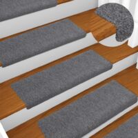 Vidaxl – Tapis d'escalier antidérapant 15 pcs 65x21x4 cm – Polypropylène durable – Réduction du bruit – Facile à nettoyer – Gris clair
