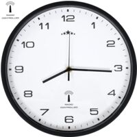 vidaXL Radio Controlled Wall Clock Quartz Movement 31 cm White & Black
