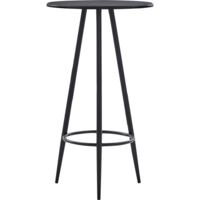 Vidaxl – Table haute noire 60x107,5 cm en MDF avec pieds en acier – Design contemporain pour cuisine et salle à manger – Assemblage requis