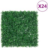 vidaXL Clôture à feuilles d’arbustes artificiels 24 pcs vert 50x50 cm