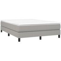 Sommier à lattes de lit avec matelas Gris clair 160x200cm Tissu vidaXL