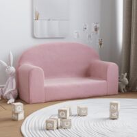 Vidaxl – Canapé droit 2 places rose peluche douce – Housse amovible – Dimensions 84x34x45 cm – Confort optimal pour enfants