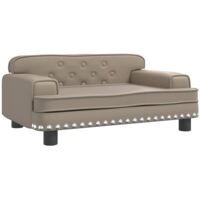 Vidaxl – Lit pour chien similicuir cappuccino 70x45x30 cm – Rembourré en mousse épaisse – Cadre en bois de pin massif – Facile à nettoyer