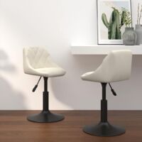 vidaXL Swivel Dining Chairs 2 pcs Cream Velvet