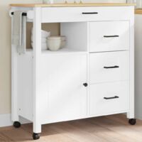 Chariot de cuisine MONZA 84x40x90 cm bois massif de pin vidaXL81879