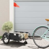 vidaXL Remorque de vélo noir tissu oxford et fer