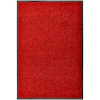 vidaXL Doormat Washable Red 60x90 cm