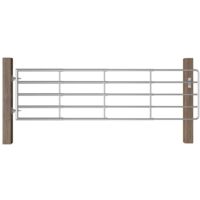 Vidaxl – Portillon à 5 barres en acier galvanisé 115-300x90 cm – Loquet autobloquant – Pour clôtures de bétail – Finition durable